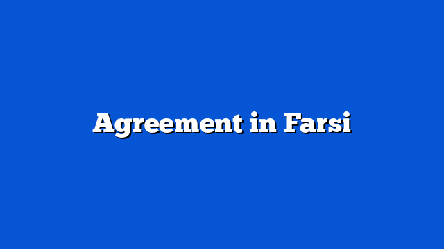 Agreement in Farsi